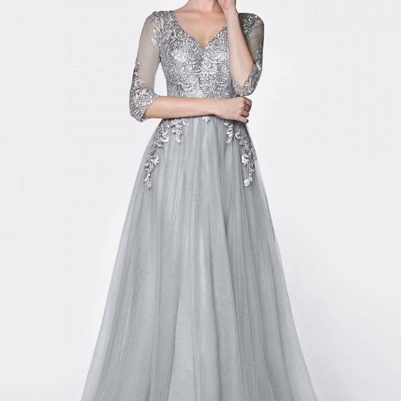 quarter sleeve prom dresses